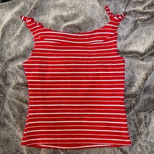 Vintage Red and White Stripped Top